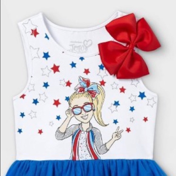 NWT jojo siwa tutu dress girl  XL extra large 14/16 red white blue - Picture 3 of 5